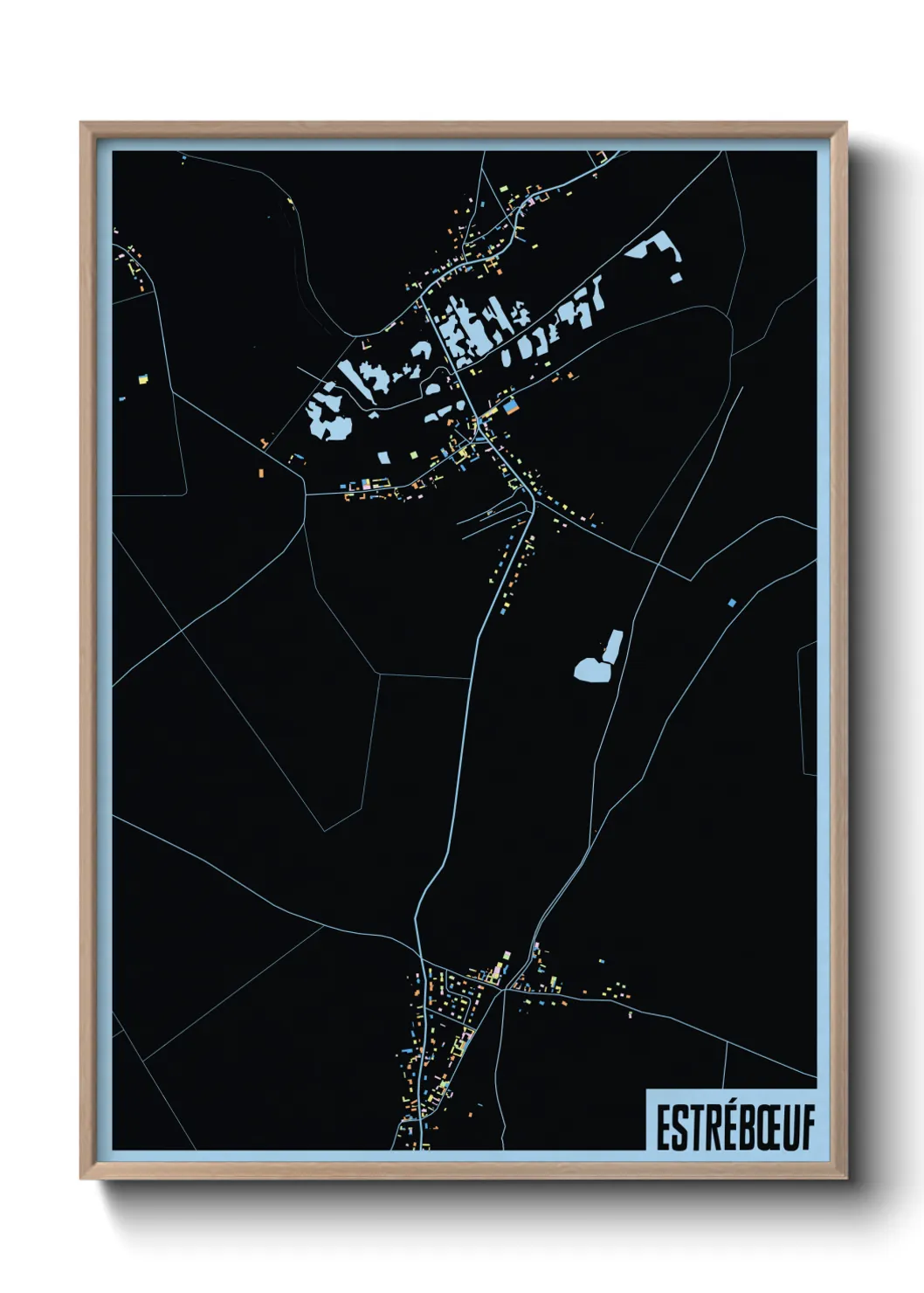 Une affiche de carte sur Estrébœuf