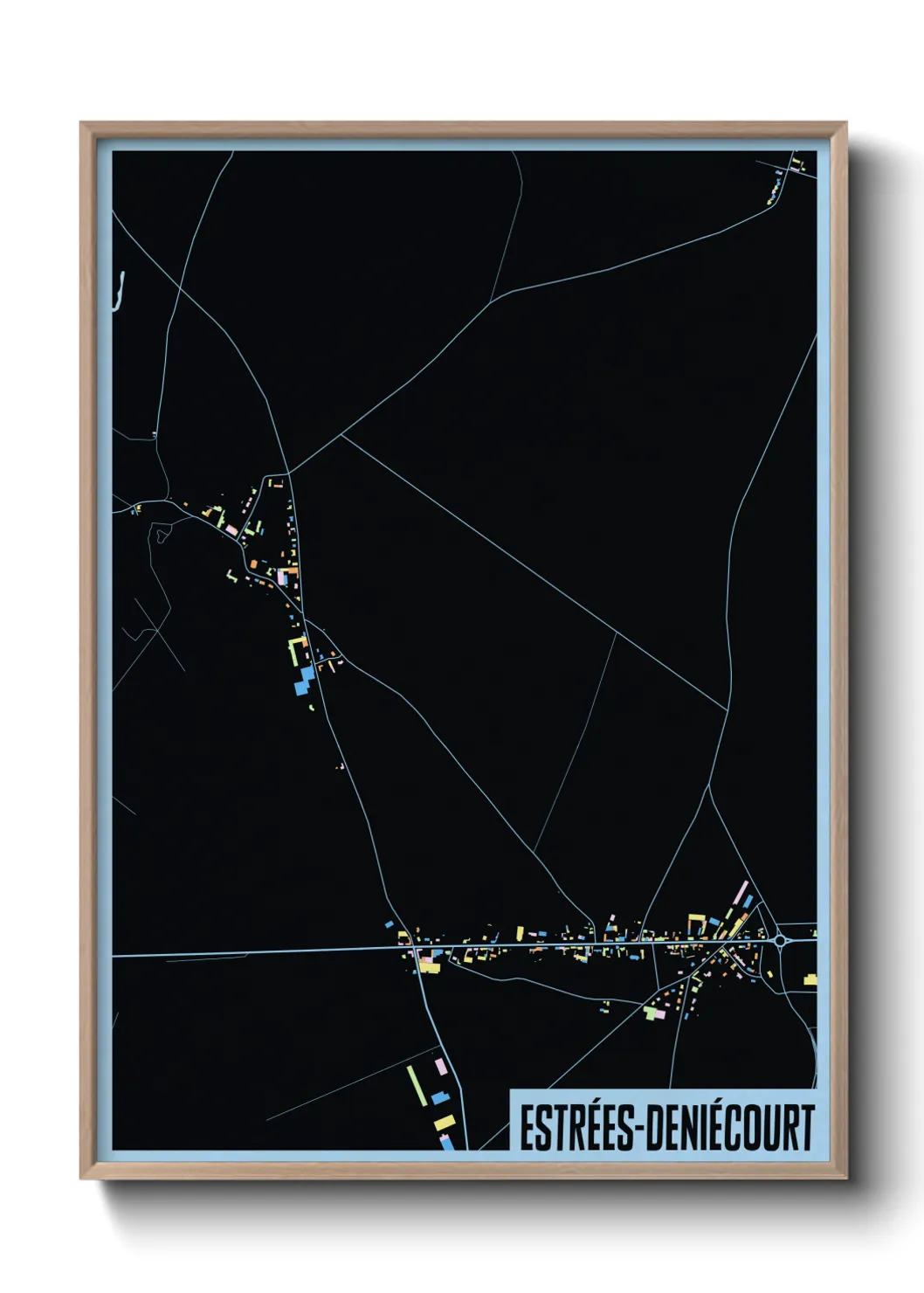 Une affiche de carte sur Estrées-Deniécourt