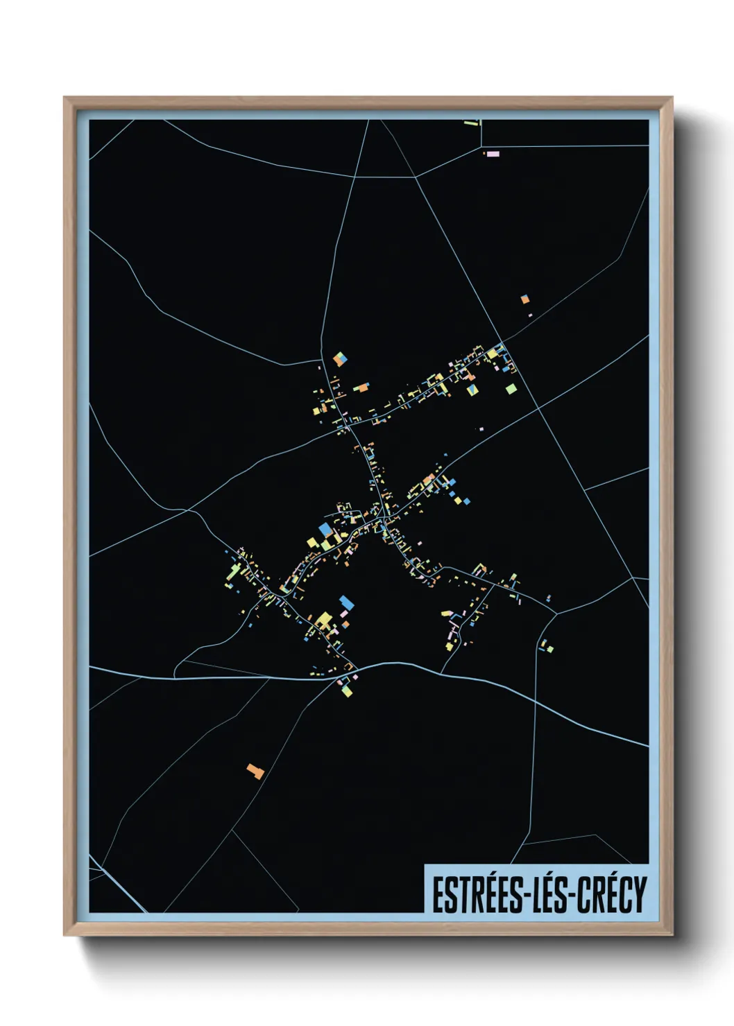 Un poster carteEstrées-lés-Crécy