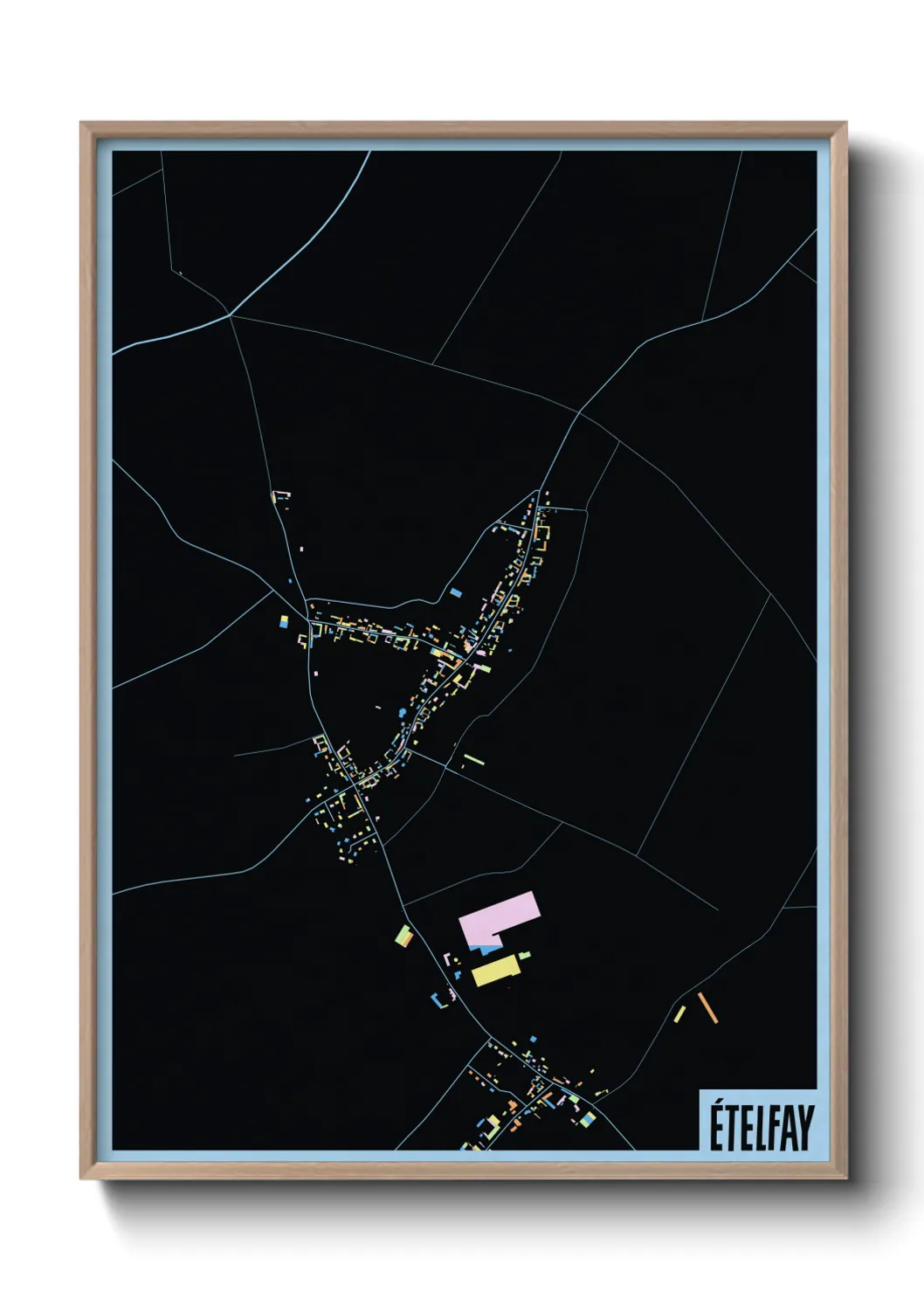 Une affiche de carte sur Ételfay