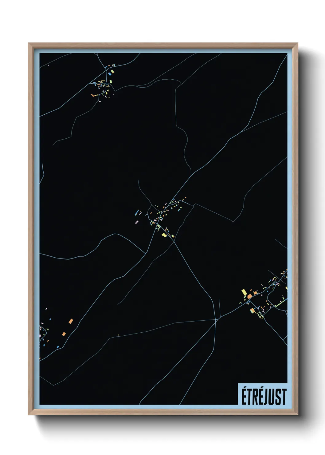 Une affiche de carte sur Étréjust