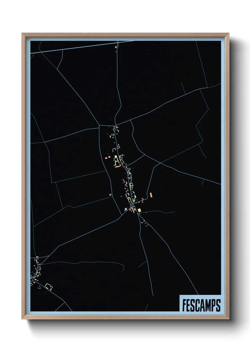 Une affiche de carte sur Fescamps