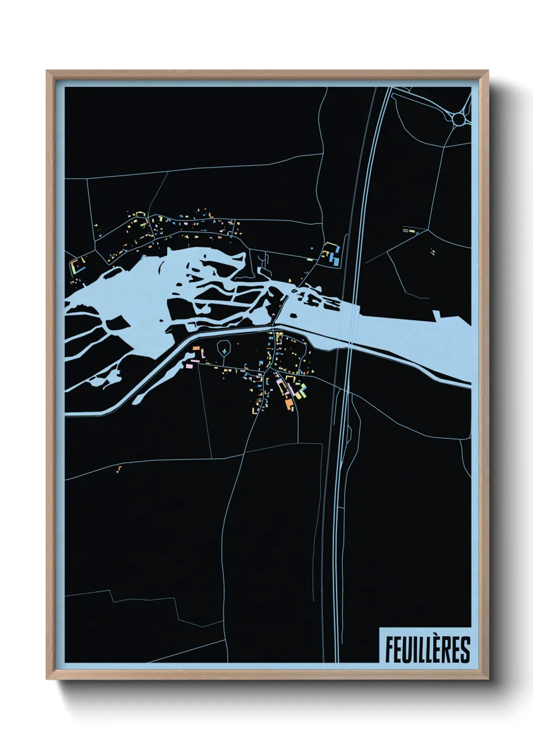 Une affiche de carte sur Feuillères