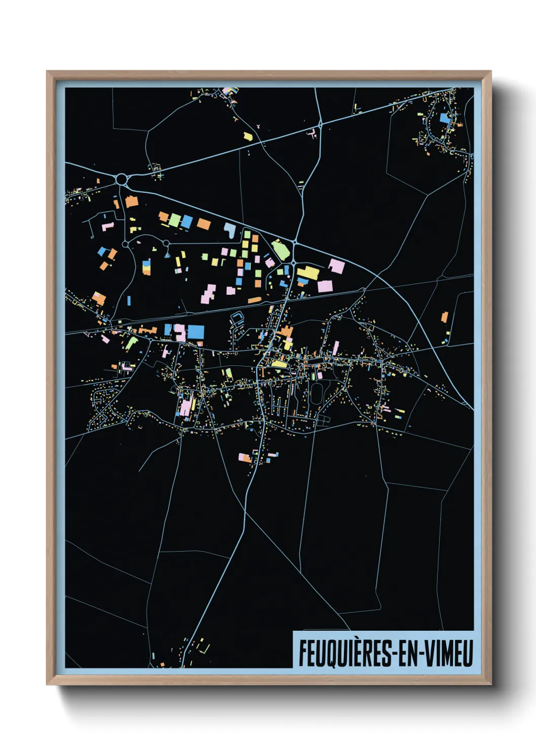 Une affiche de carte sur Feuquières-en-Vimeu