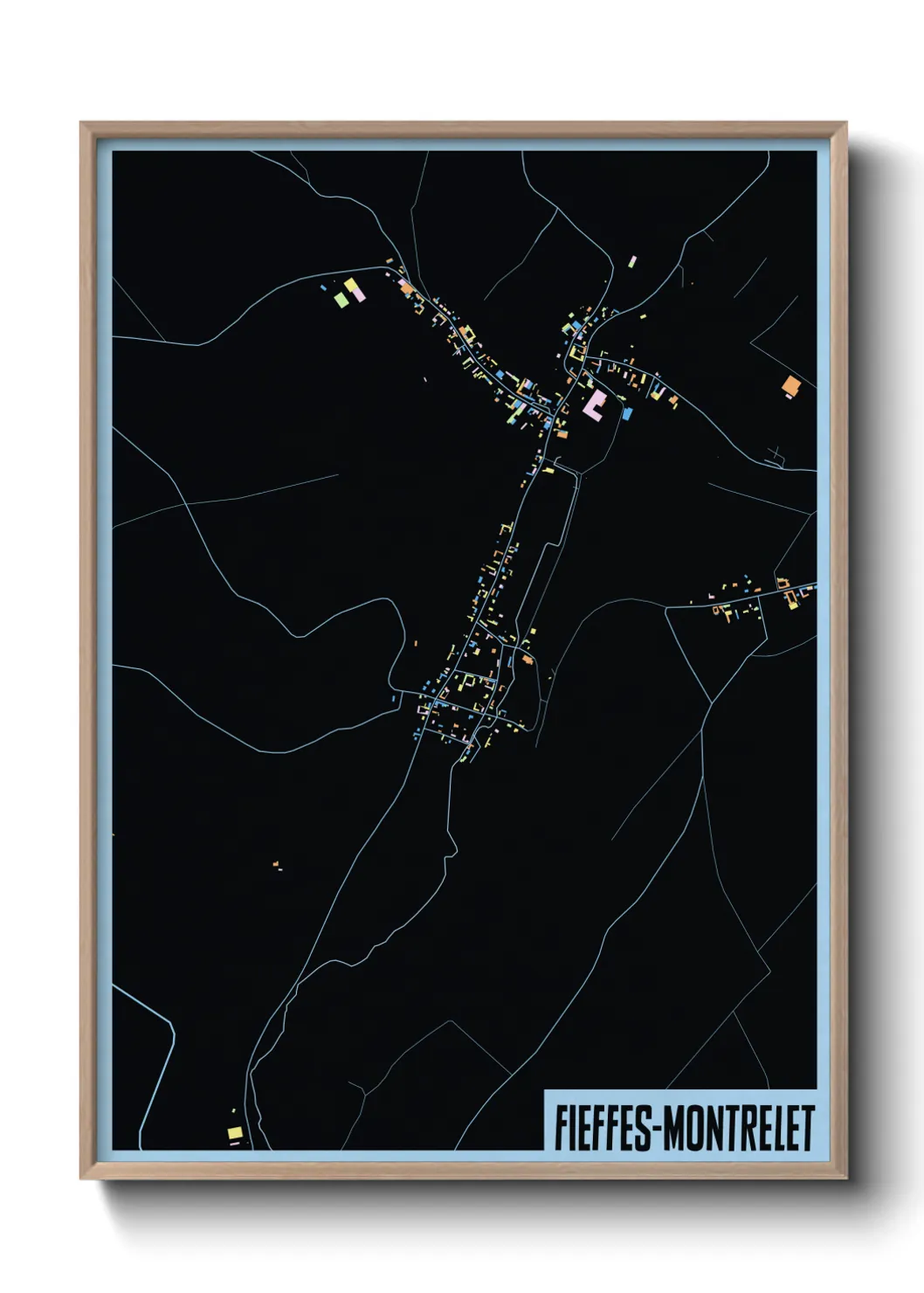 Une affiche de carte sur Fieffes-Montrelet