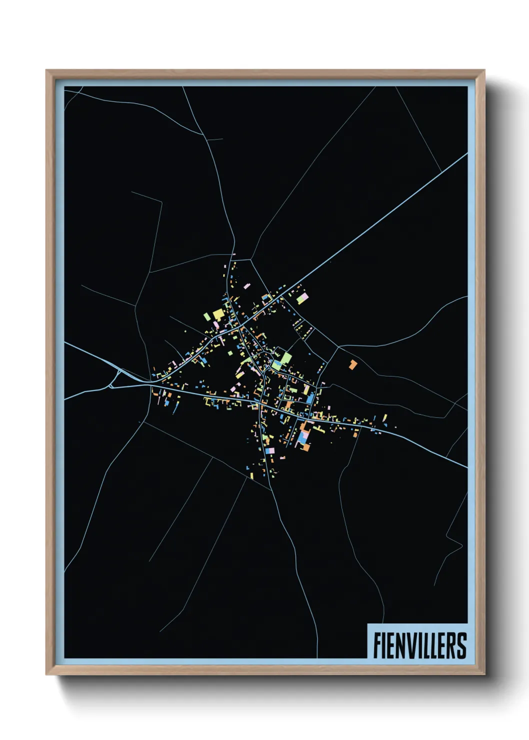 Une affiche de carte sur Fienvillers