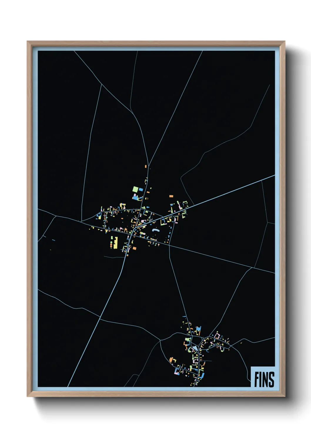 Une affiche de carte sur Fins