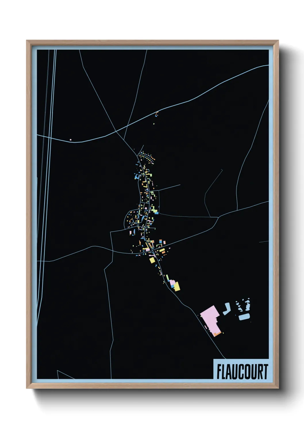 Une affiche de carte sur Flaucourt