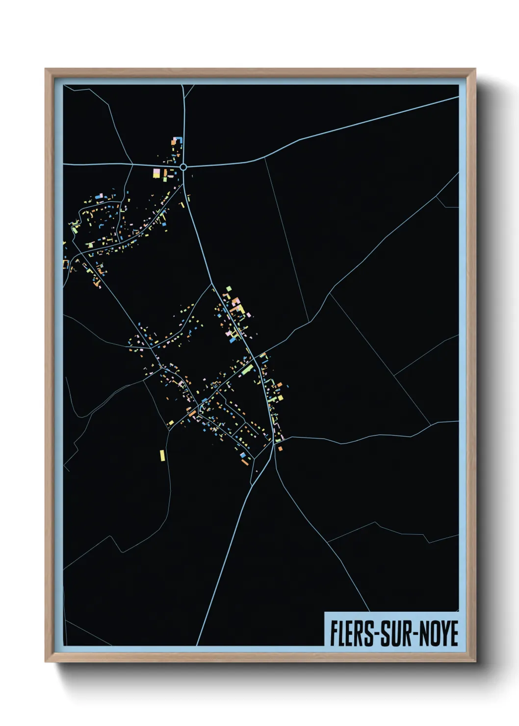 Une affiche de carte sur Flers-sur-Noye