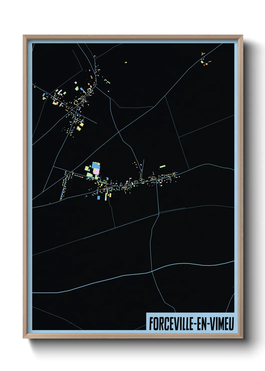 Une affiche de carte sur Forceville-en-Vimeu