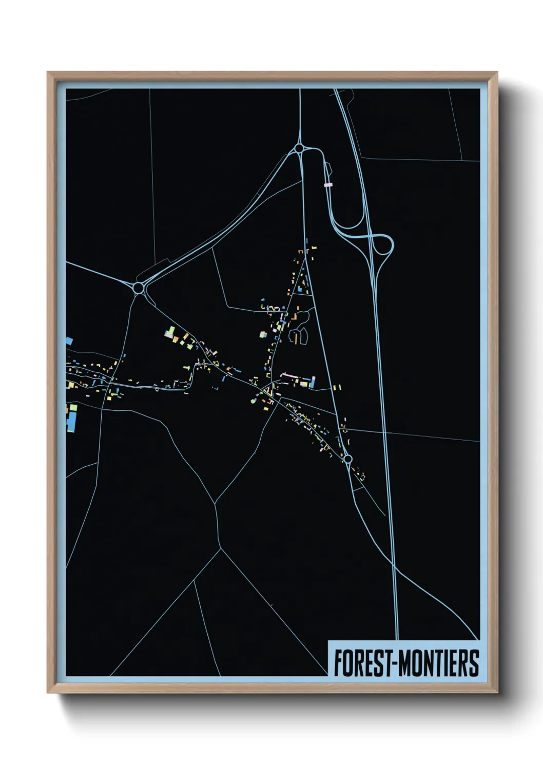 Une affiche de carte sur Forest-Montiers