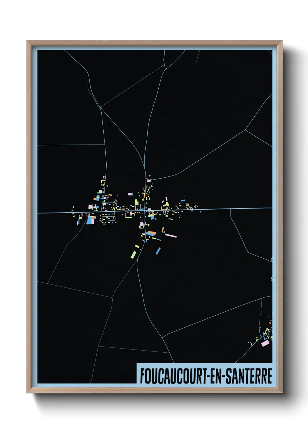 Une affiche de carte sur Foucaucourt-en-Santerre