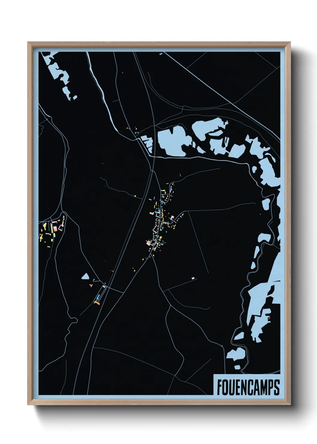 Une affiche de carte sur Fouencamps