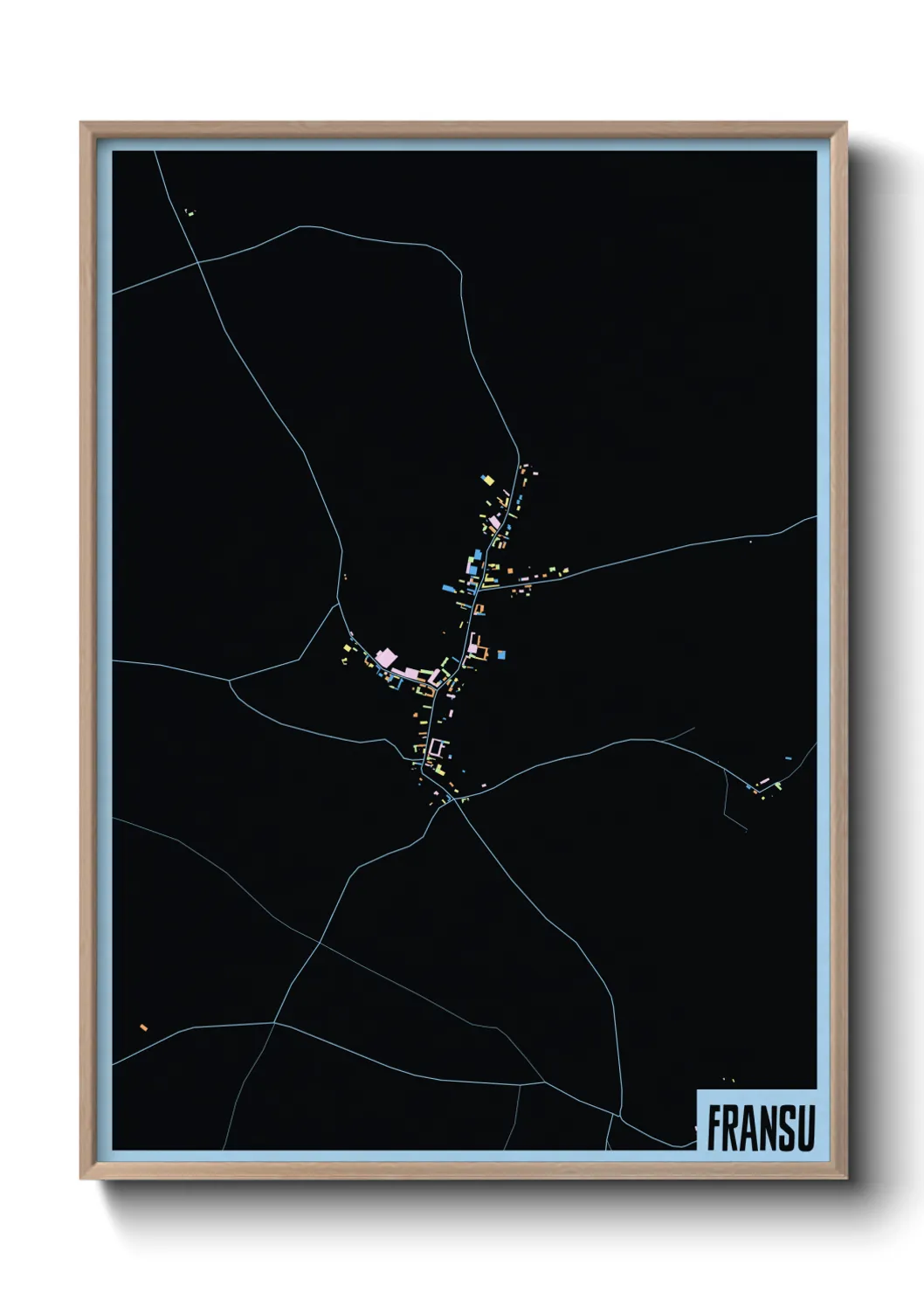 Une affiche de carte sur Fransu