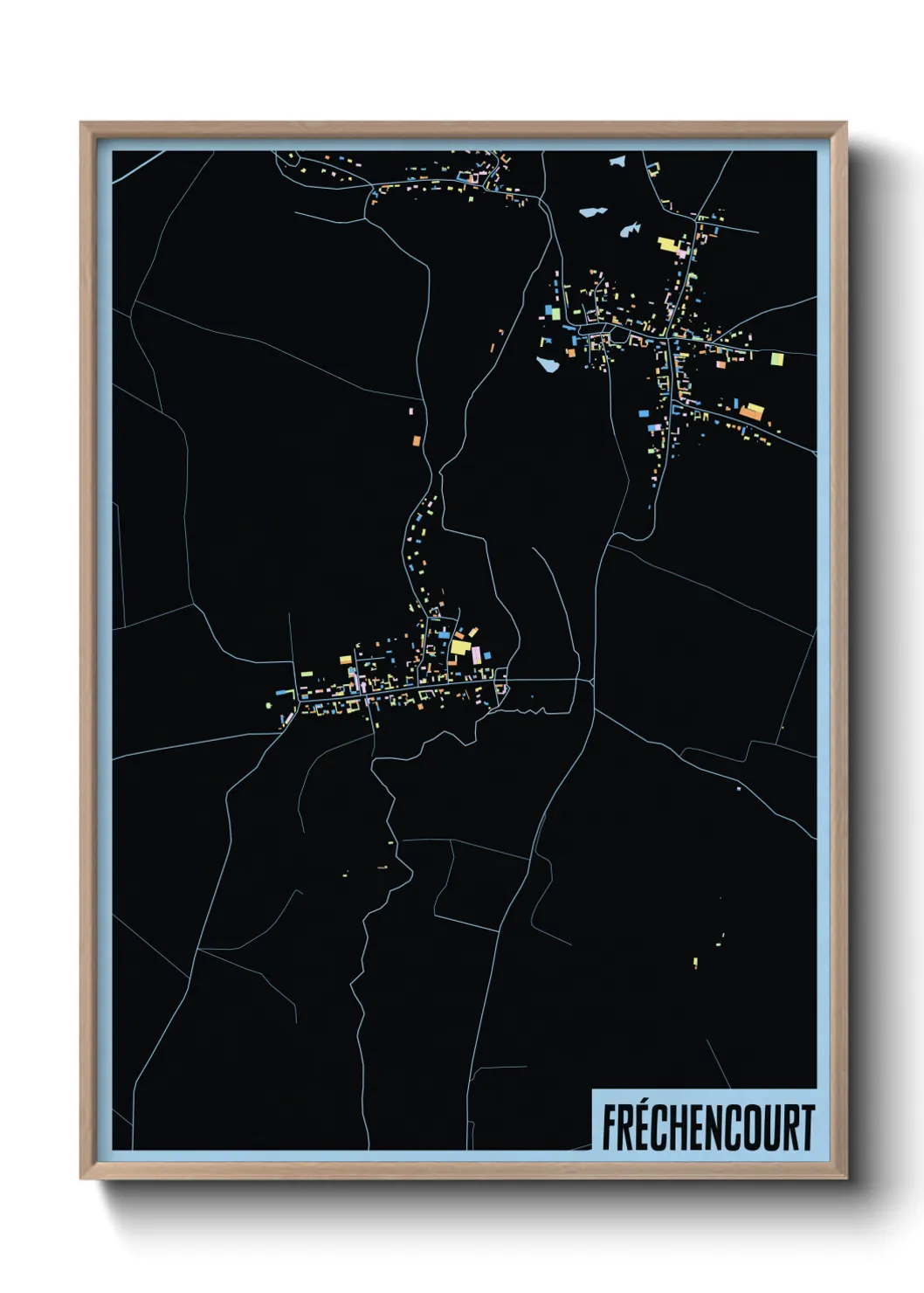 Une affiche de carte sur Fréchencourt