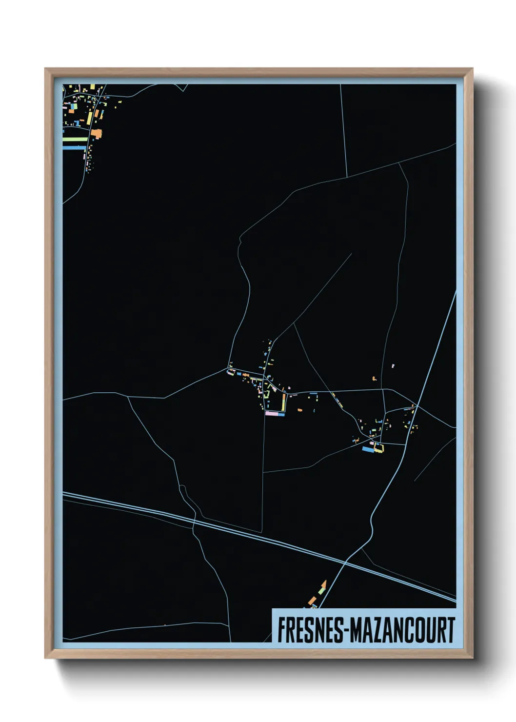 Une affiche de carte sur Fresnes-Mazancourt