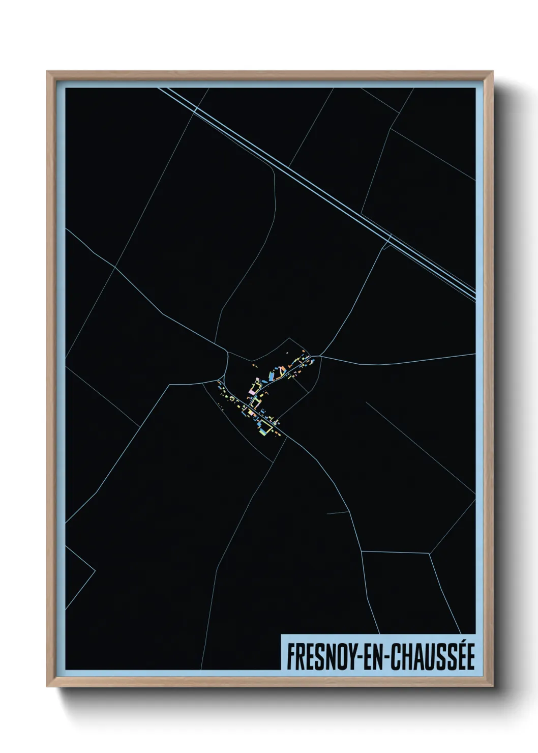 Une affiche de carte sur Fresnoy-en-Chaussée