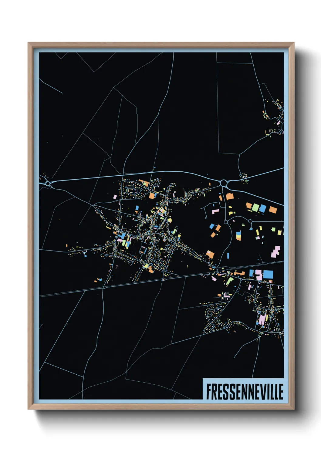 Une affiche de carte sur Fressenneville