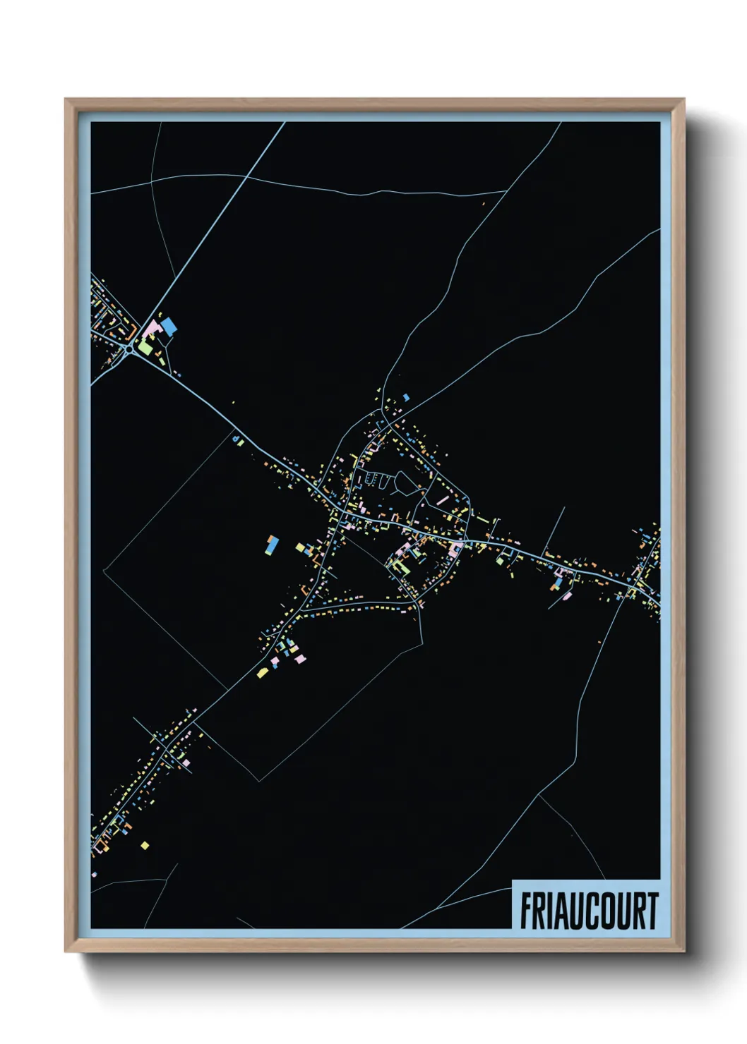 Une affiche de carte sur Friaucourt
