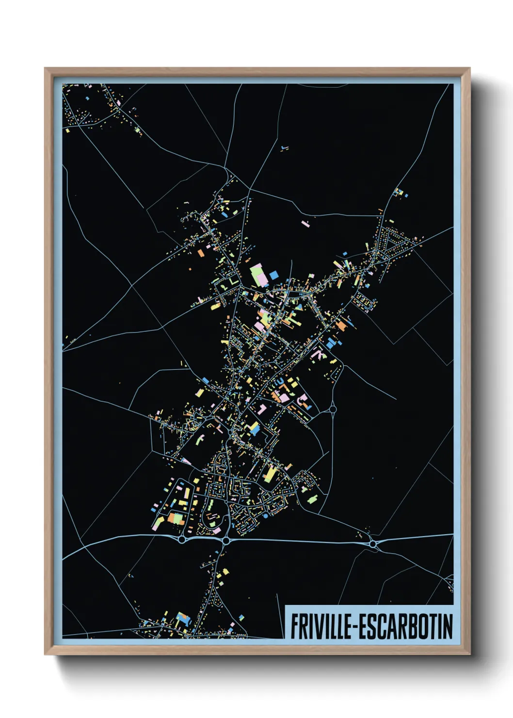 Une affiche de carte sur Friville-Escarbotin