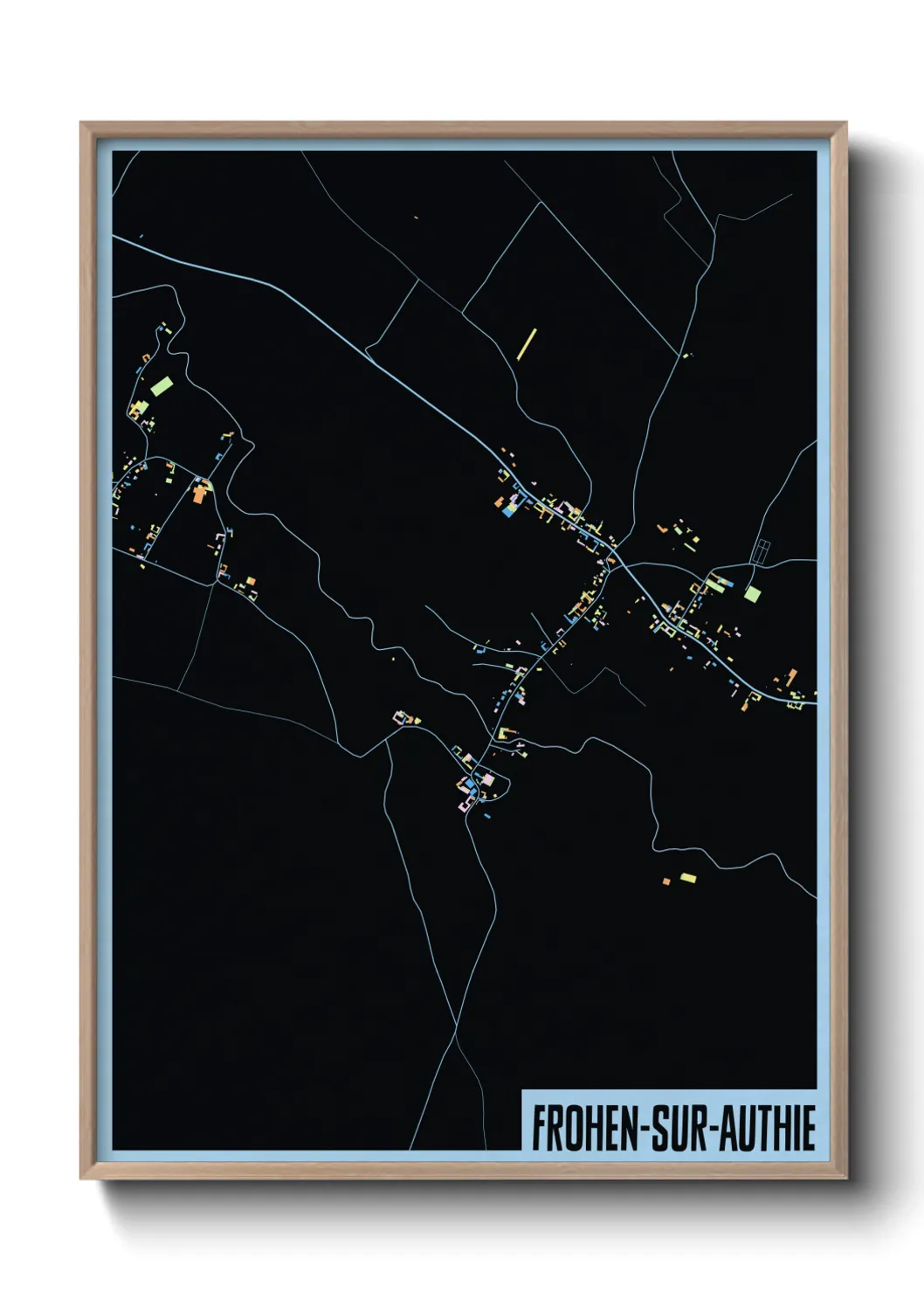 Une affiche de carte sur Frohen-sur-Authie