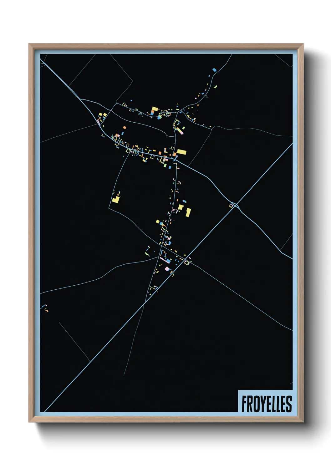 Une affiche de carte sur Froyelles