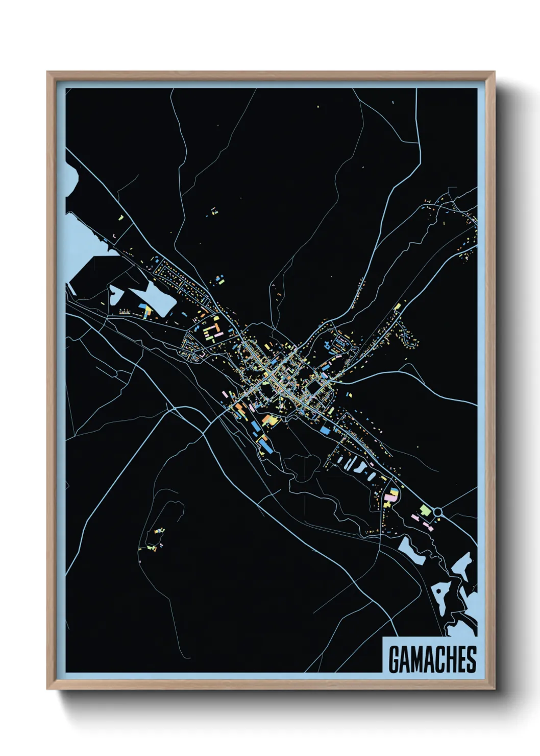 Une affiche de carte sur Gamaches