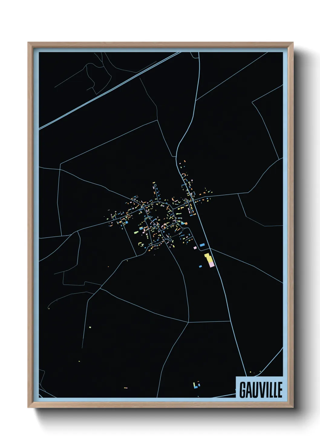 Une affiche de carte sur Gauville