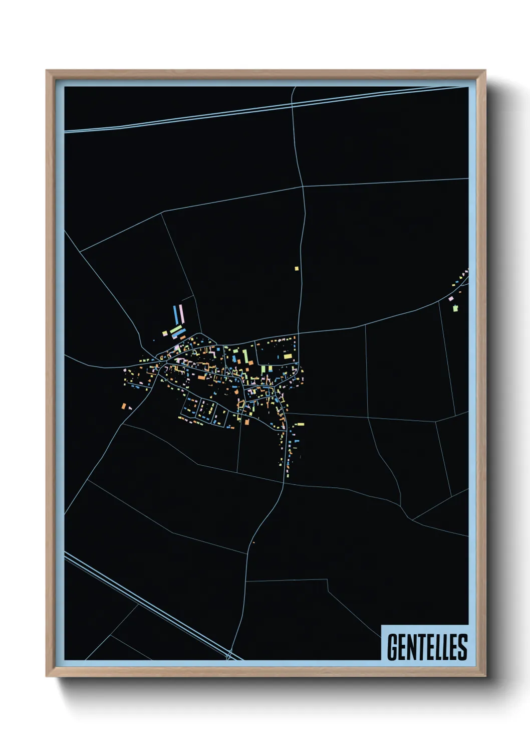 Une affiche de carte sur Gentelles