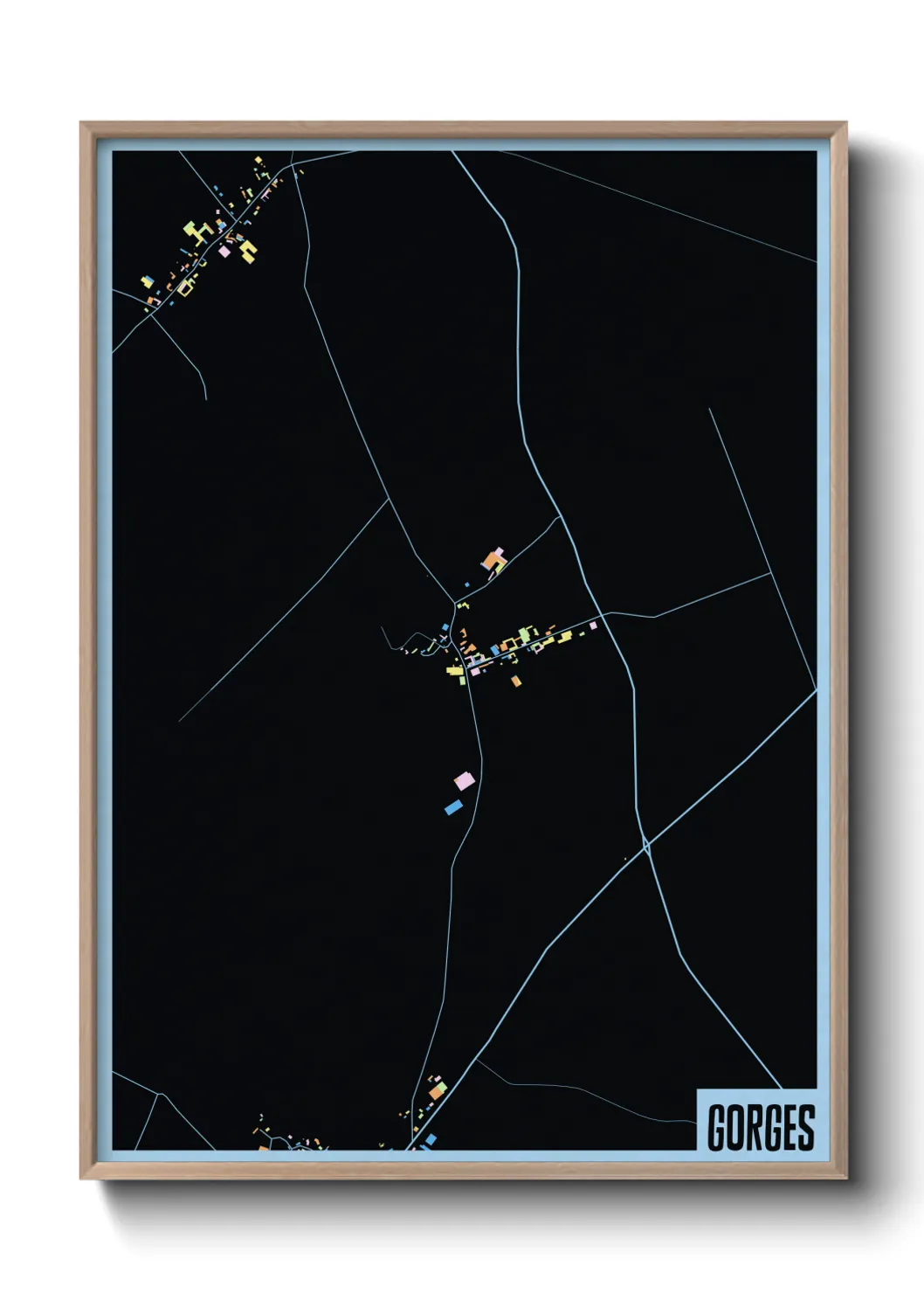 Une affiche de carte sur Gorges