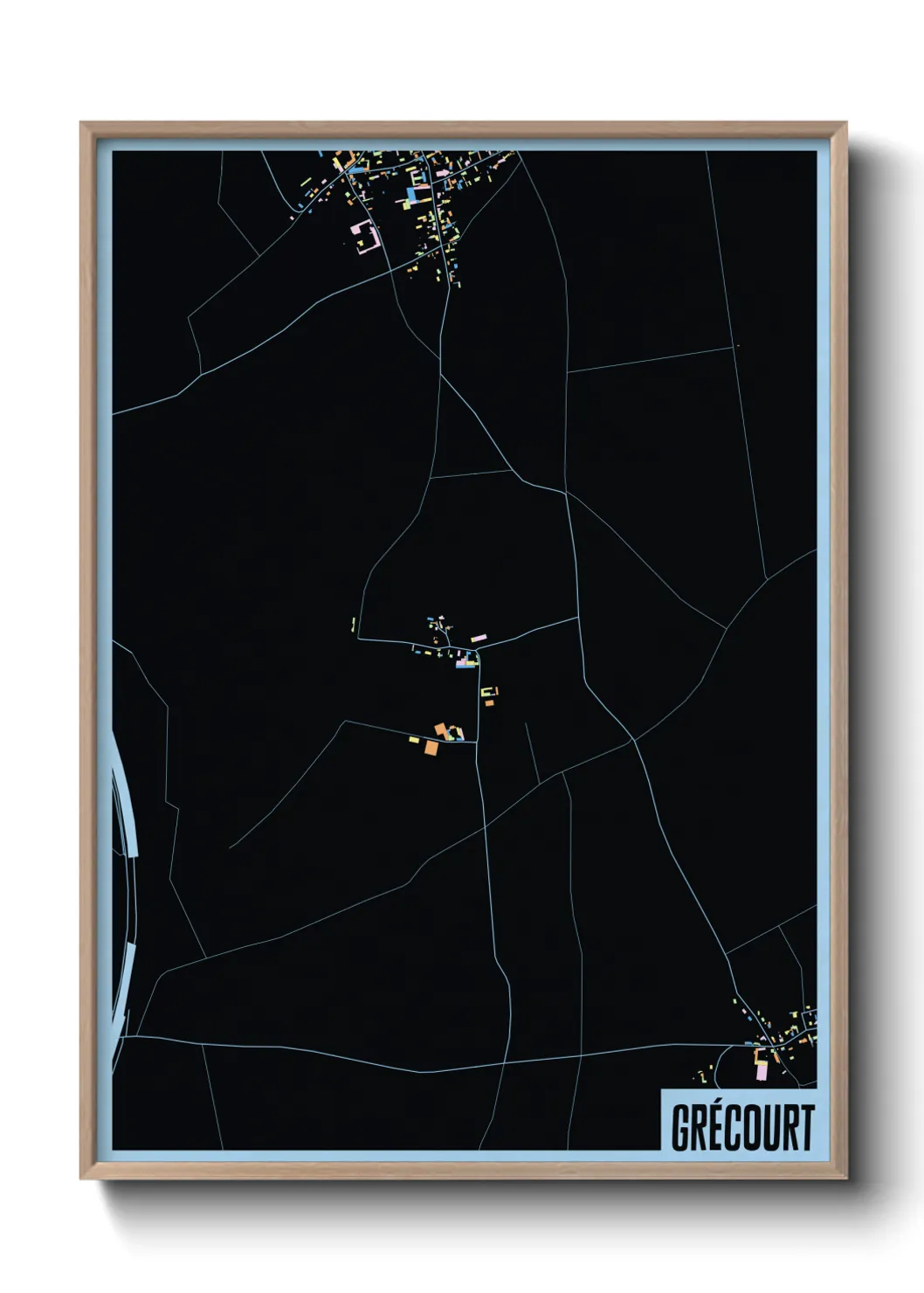 Une affiche de carte sur Grécourt