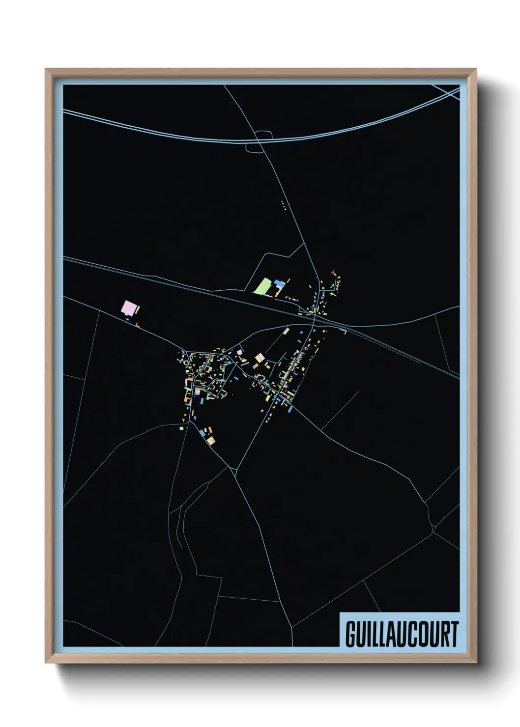 Une affiche de carte sur Guillaucourt