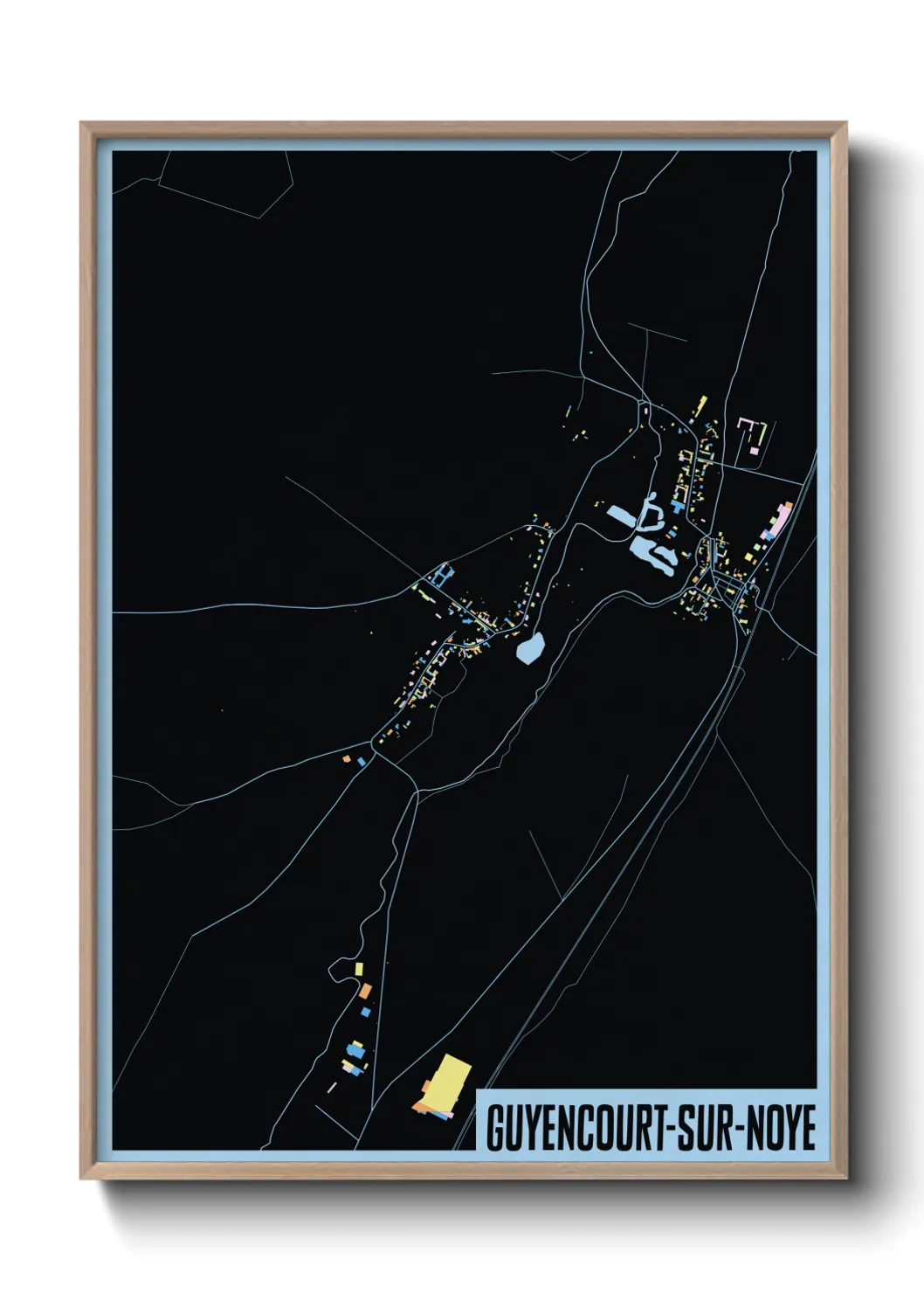 Une affiche de carte sur Guyencourt-sur-Noye