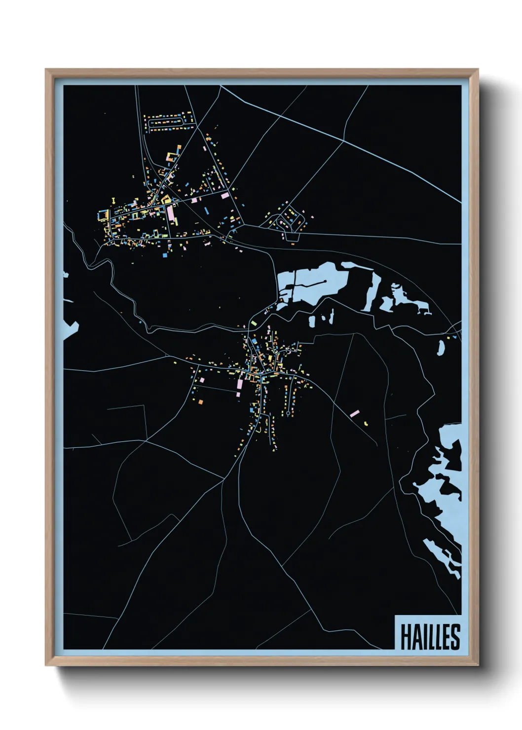 Une affiche de carte sur Hailles