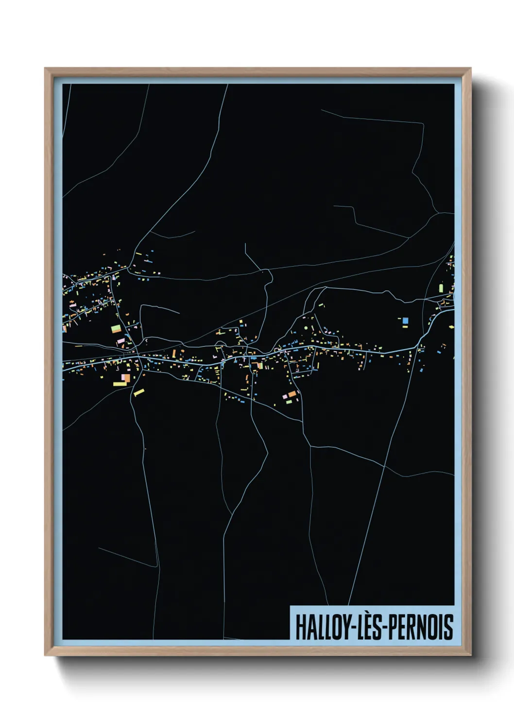 Une affiche de carte sur Halloy-lès-Pernois