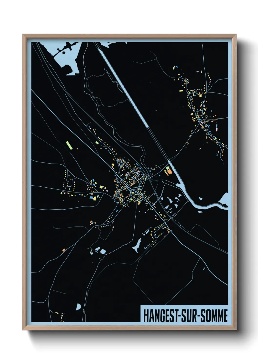 Une affiche de carte sur Hangest-sur-Somme