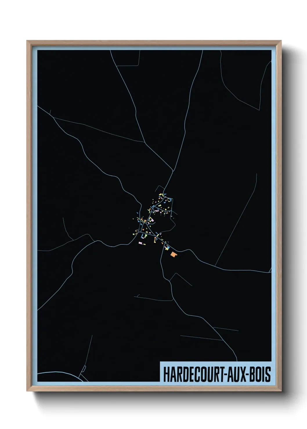 Une affiche de carte sur Hardecourt-aux-Bois