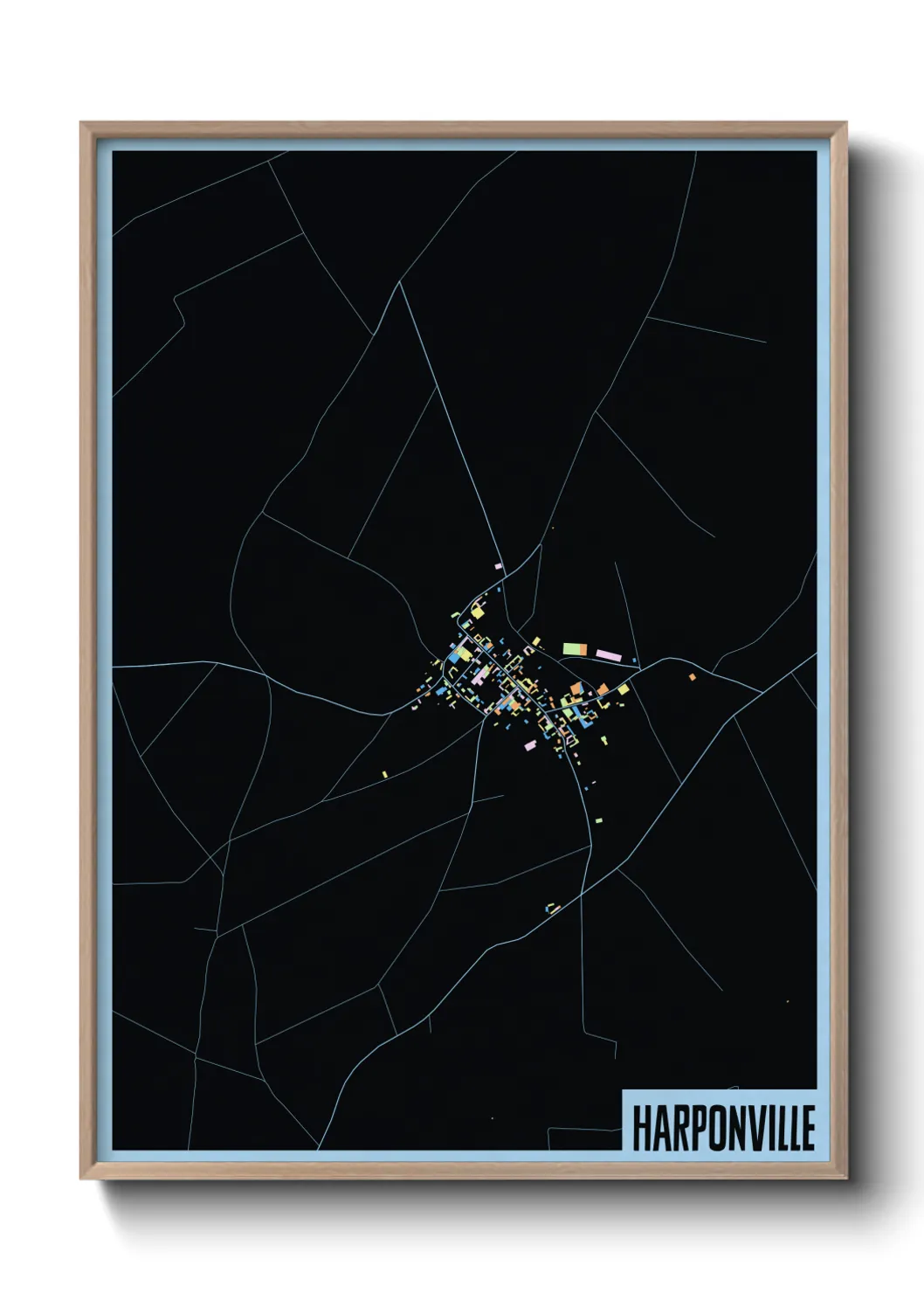 Une affiche de carte sur Harponville