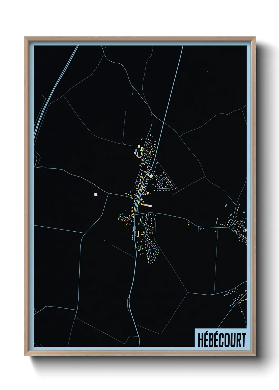 Une affiche de carte sur Hébécourt