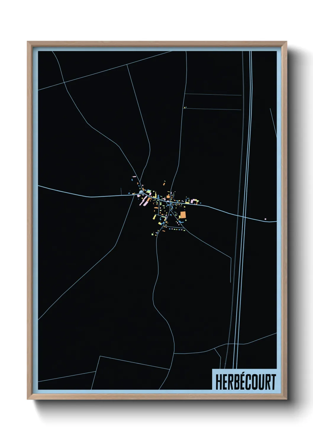 Une affiche de carte sur Herbécourt