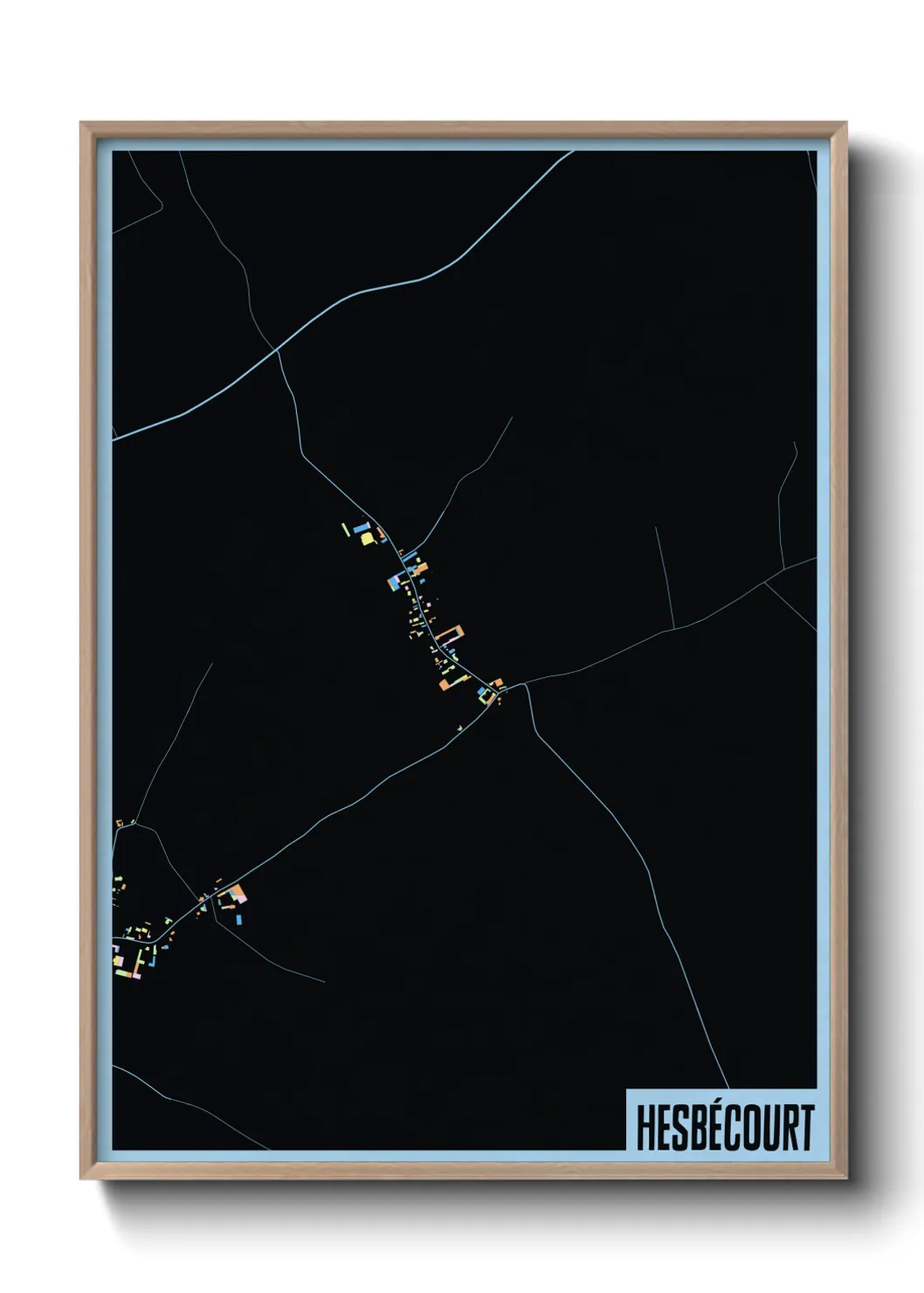 Une affiche de carte sur Hesbécourt