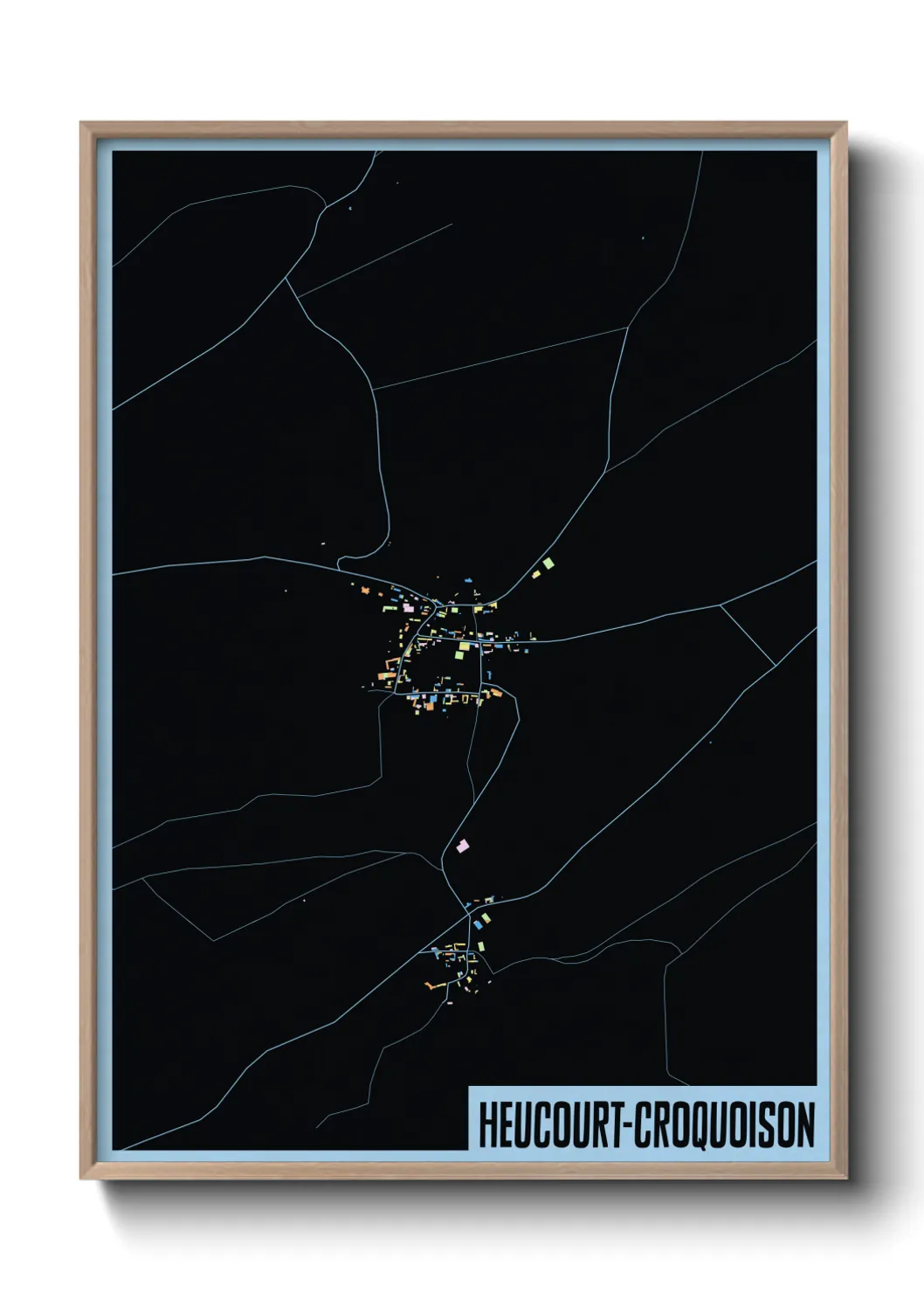 Une affiche de carte sur Heucourt-Croquoison