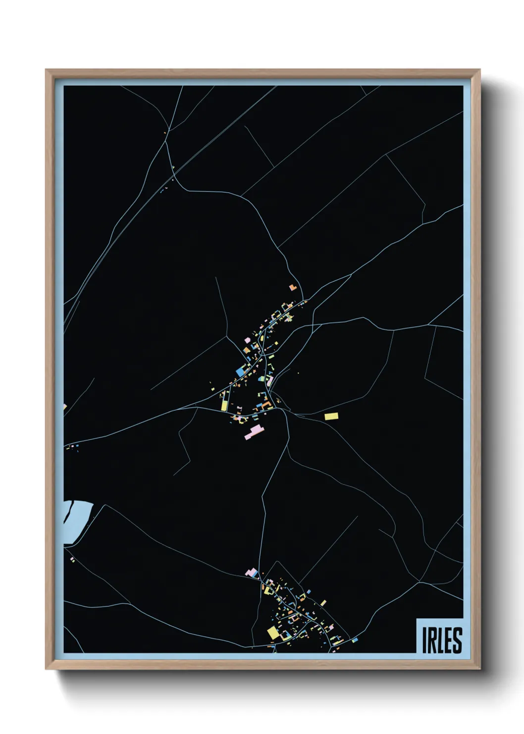 Une affiche de carte sur Irles