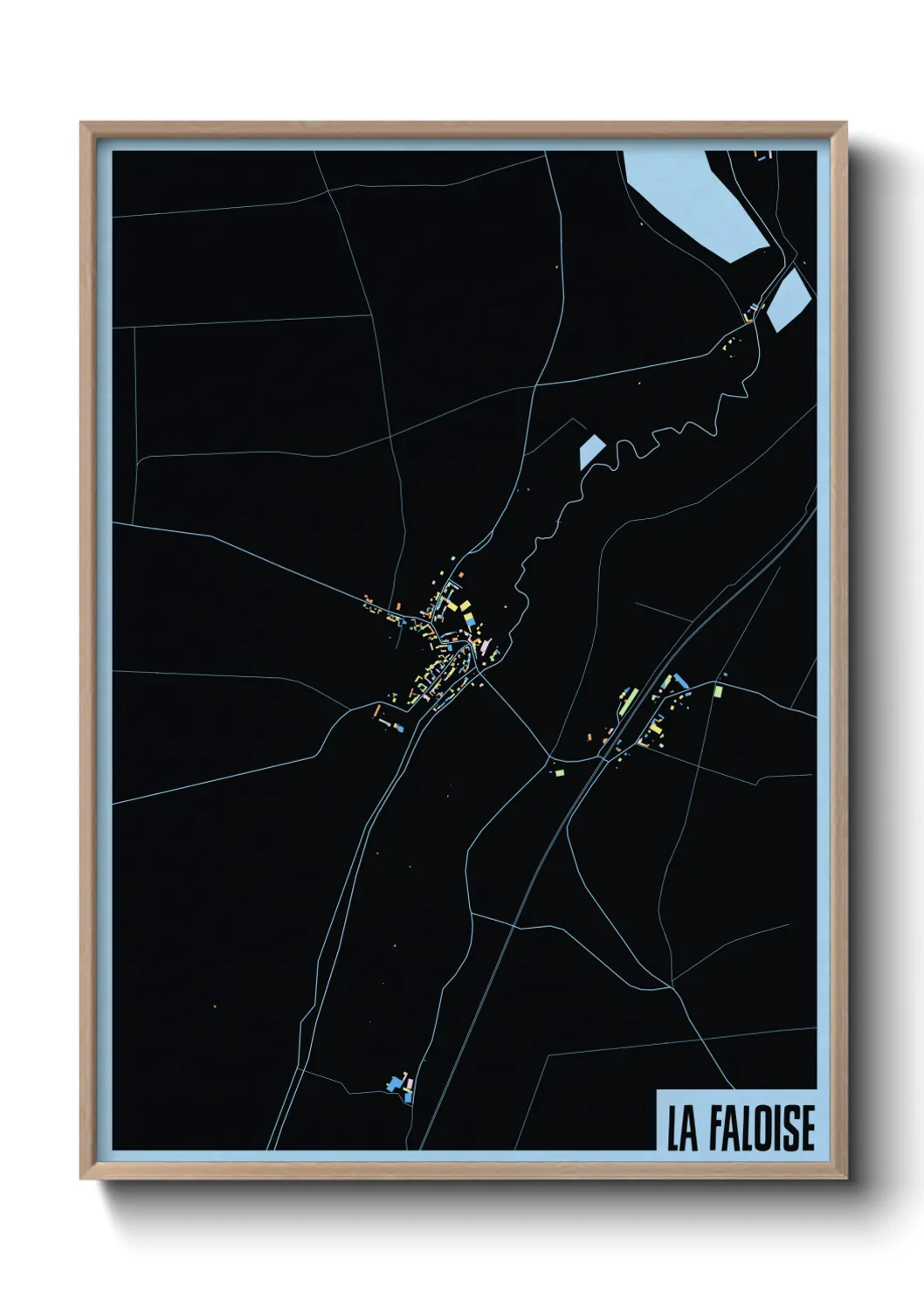 Une affiche de carte sur La Faloise