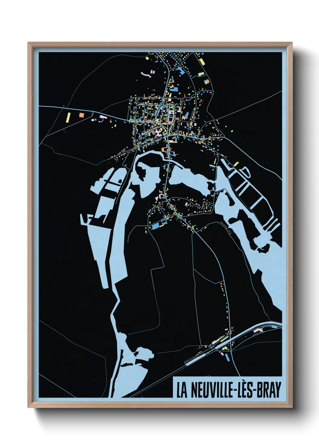 Une affiche de carte sur La Neuville-lès-Bray