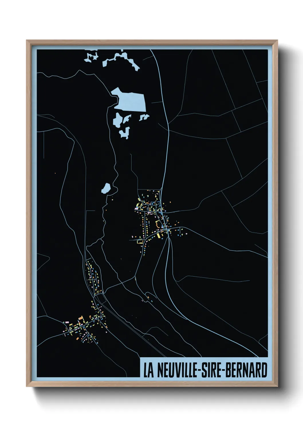 Une affiche de carte sur La Neuville-Sire-Bernard