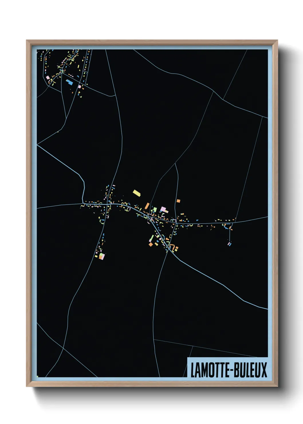 Une affiche de carte sur Lamotte-Buleux