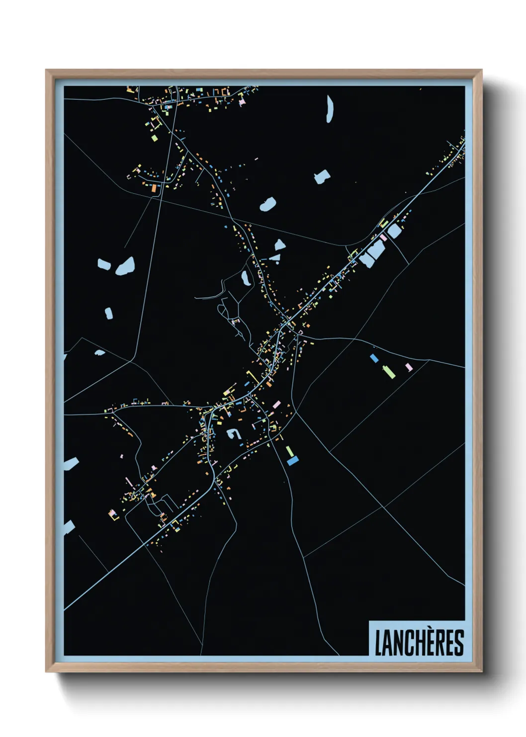 Une affiche de carte sur Lanchères