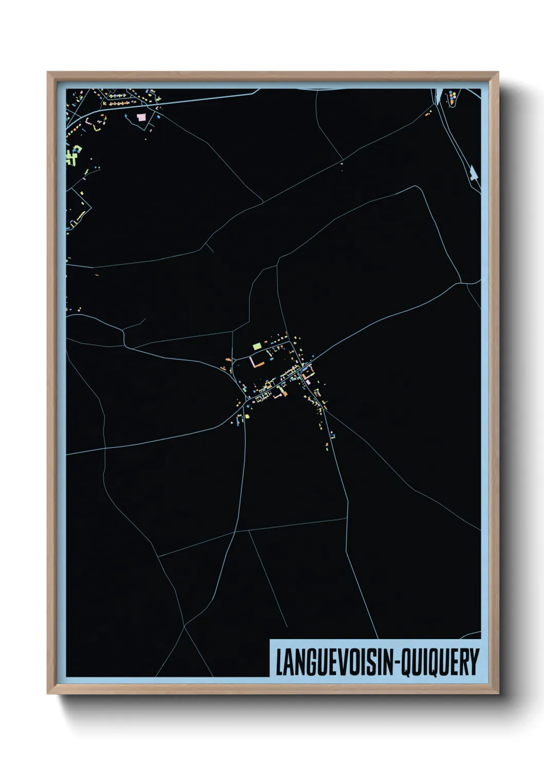 Une affiche de carte sur Languevoisin-Quiquery