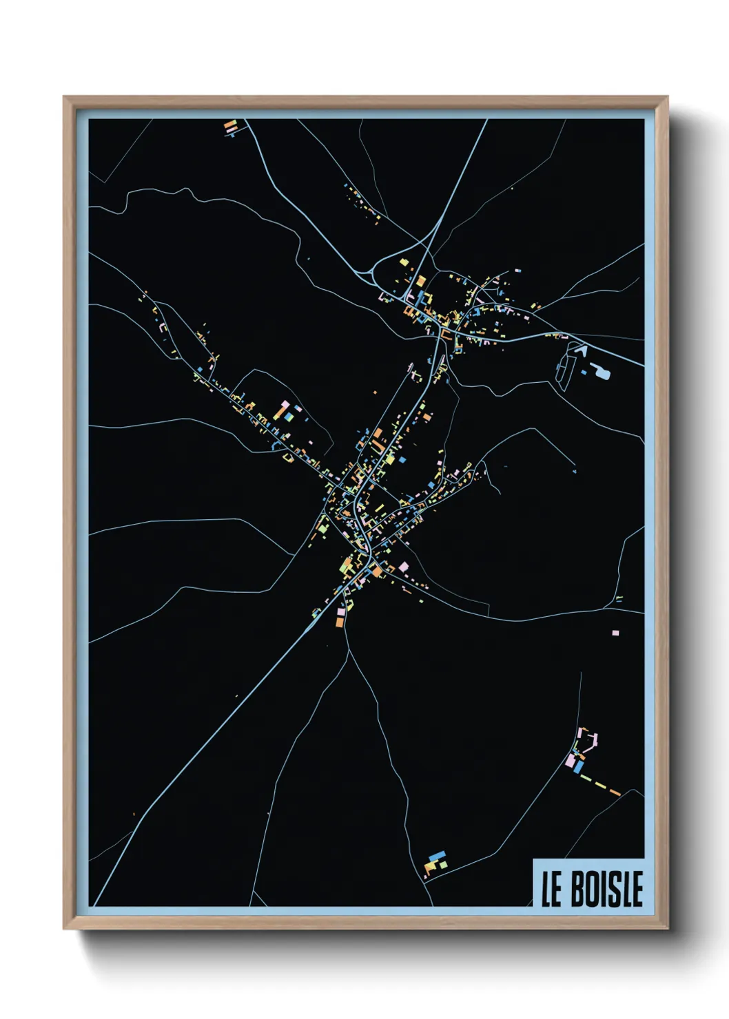 Une affiche de carte sur Le Boisle